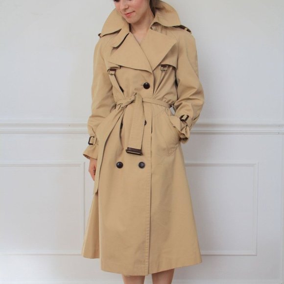 Etienne Aigner Jackets & Blazers - Vintage Etienne Aigner Women's Tan Trench Coat